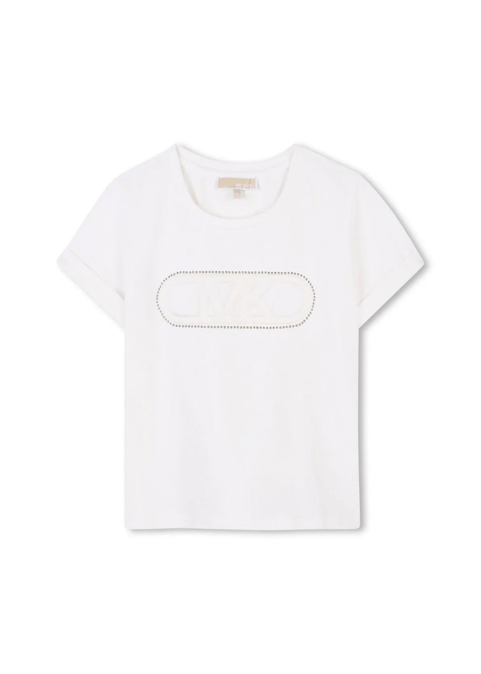 Michael Kors Kids T-shirt Bianca con Applicazione Strass per Bambine 