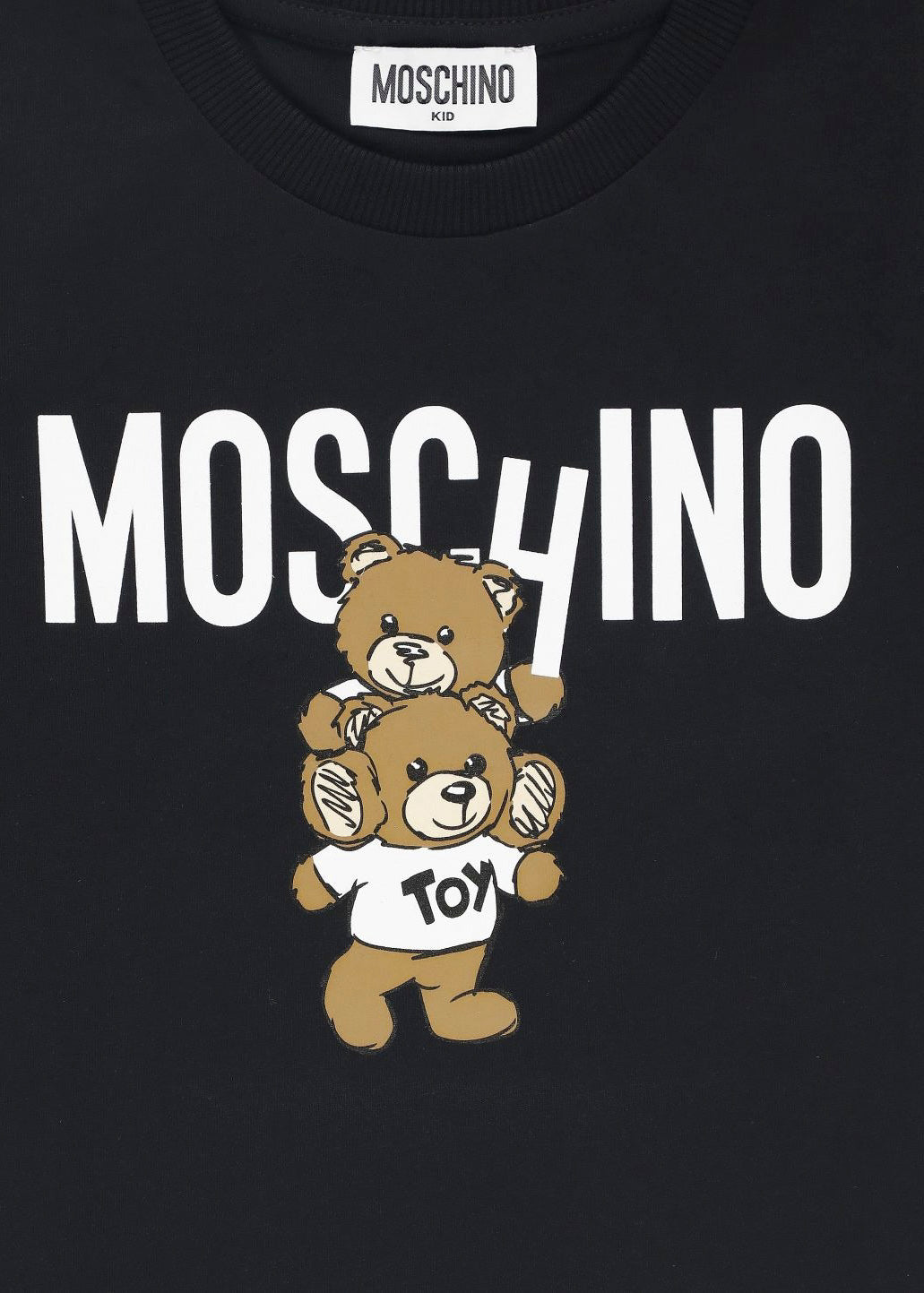 Moschino Kids T-shirt Nera con Stampa Teddy