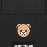 Moschino Kids Borsa Mamma Nera con Stampa Logo Teddy per Neonati