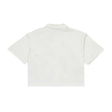 Max & Co Kids Camicia Crop Bianca con Pois Argento per Bambine
