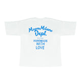 Msgm Kids T-Shirt Bianco con Logo Stampato a Contrasto per Bambini