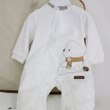 Minibanda Tutina Bianca con Ricamo per Neonati