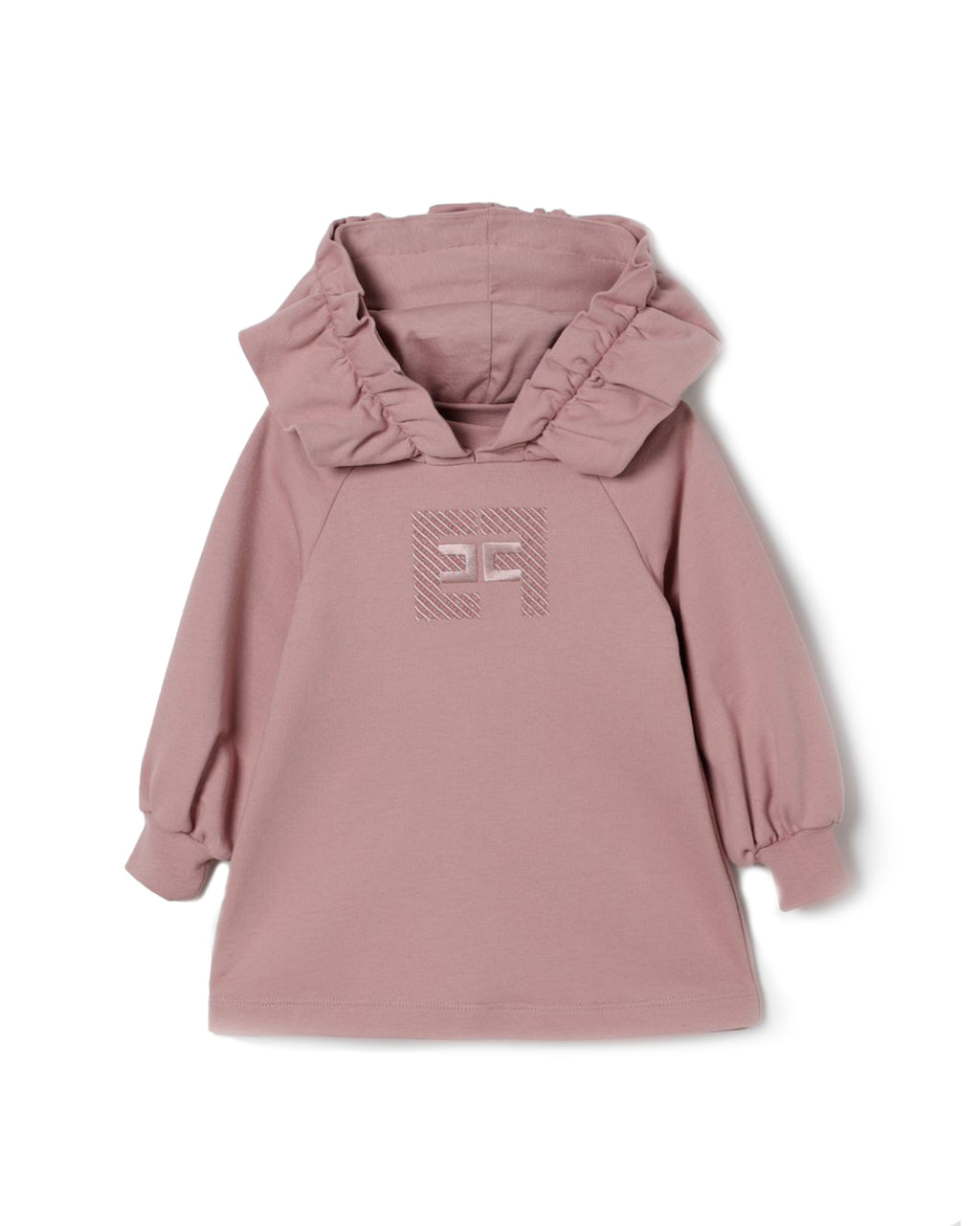 Elisabetta Franchi La Mia Bambina Abito con Cappuccio Sunrise con Logo per Neonate