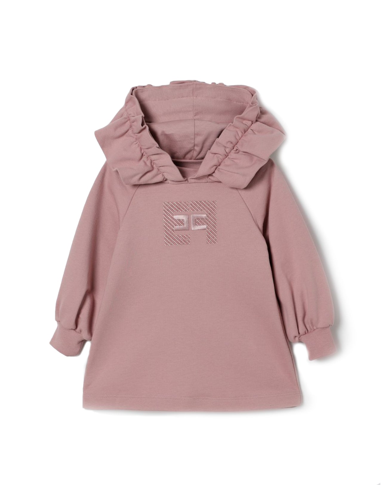 Elisabetta Franchi La Mia Bambina Abito con Cappuccio Sunrise con Logo per Neonate