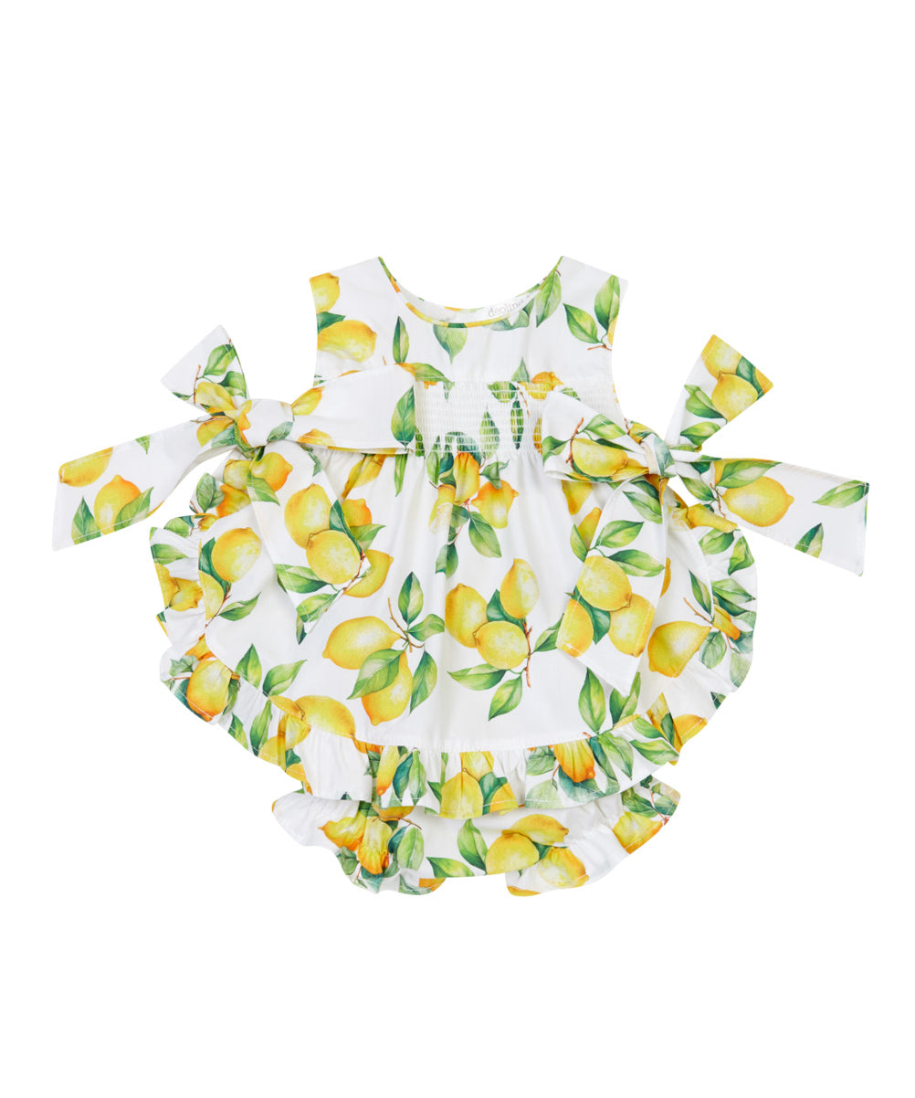 Deolinda Kids Abito + Mutandina Fantasia Limoni per Neonate