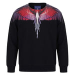 Marcelo Burlon County of Milan Kids Felpa Nero con Stampa Ali Multicolor per Bambini