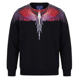 Marcelo Burlon County of Milan Kids Felpa Nero con Stampa Ali Multicolor per Bambini