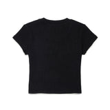 Dsquared2 Kids T-Shirt Nera a Costine con Logo Stampato al Centro
