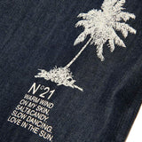 N°21 Kids Palm Tree Print Denim Shirt for Kids