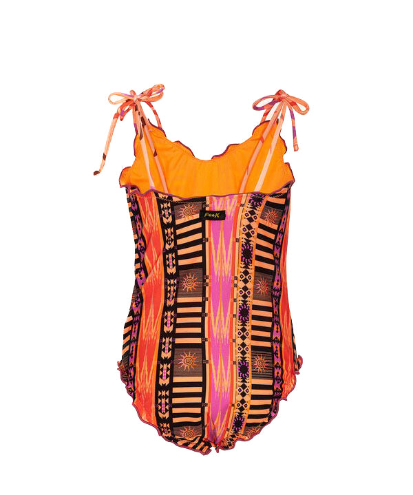 Effek Costume Monokini Fantasia Arancione per Bambine
