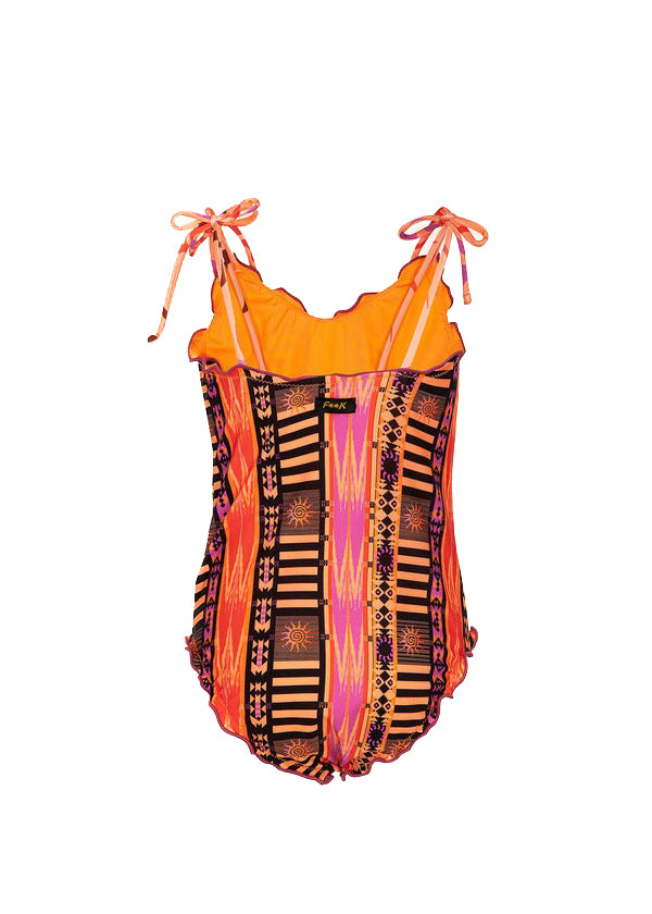 Effek Costume Monokini Fantasia Arancione per Bambine