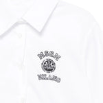 Msgm Kids Camicia Crop Bianco con Logo per Bambine