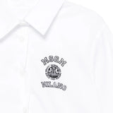 Msgm Kids Camicia Crop Bianco con Logo per Bambine