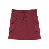 MSGM Kids Gonna in Felpa Borgogna con Tasche per Bambine