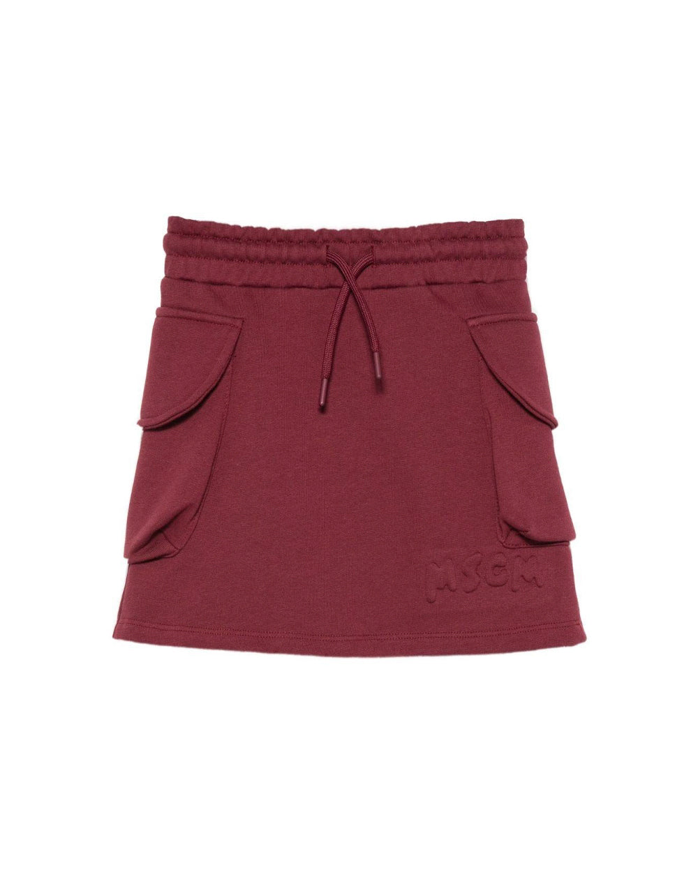 MSGM Kids Gonna in Felpa Borgogna con Tasche per Bambine