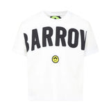 Barrow Kids T-shirt Bianca con Stampa e Smile (fronte)
