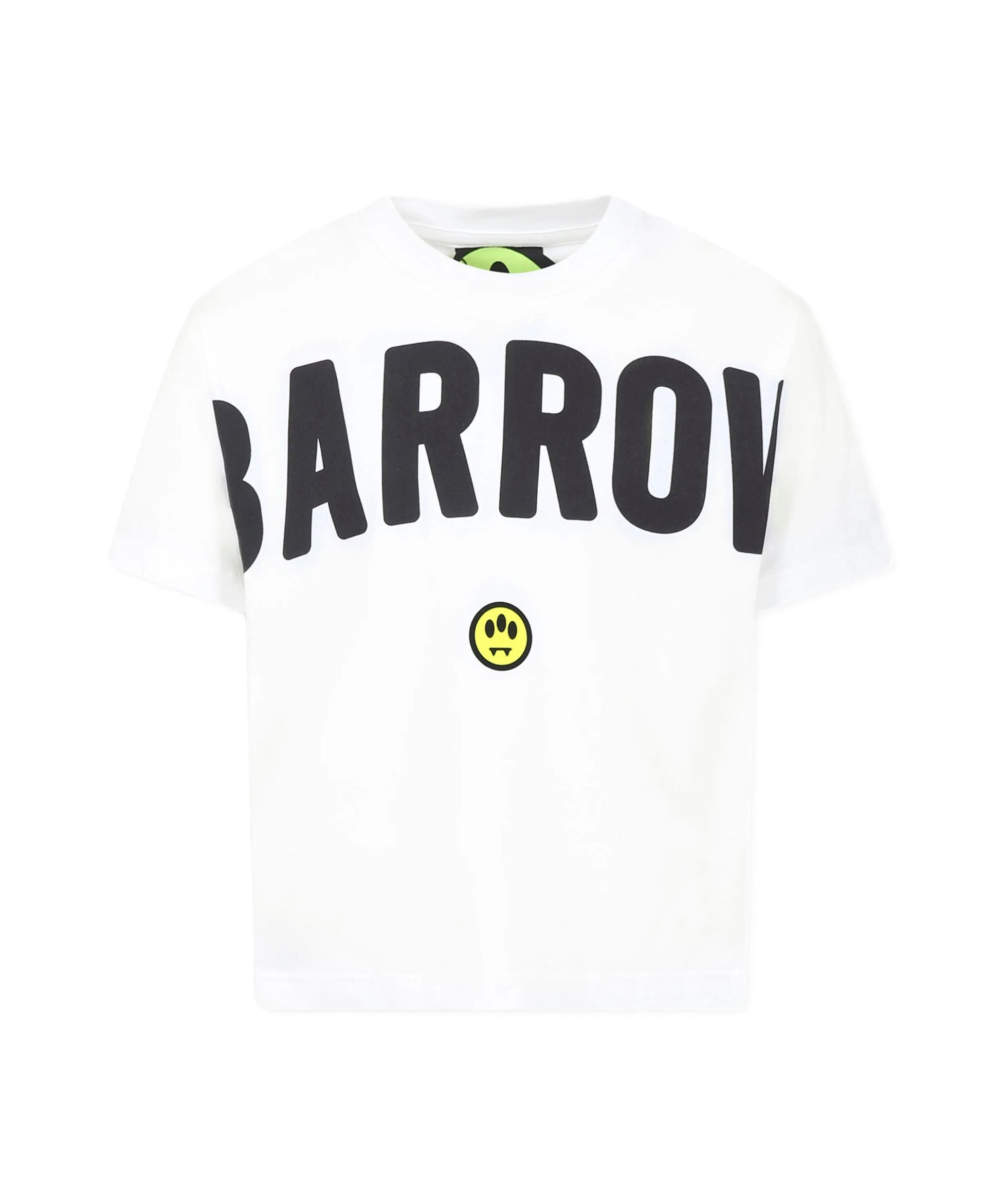 Barrow Kids T-shirt Bianca con Stampa e Smile (fronte)