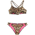 4GIVENESS Costume Bikini a Fascia Fantasia Maculata per Bambine