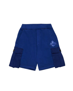 Dsquared2 Kids Bermuda Blu con Tasche e Logo per Bambini