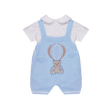 Marlù Completo 2pz Bianco/Celeste con Orsetto per Neonati