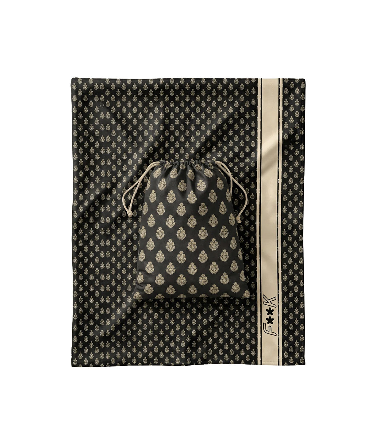 F**K Kids Telo Mare Fantasia Monogram Nero e Beige per Bambini
