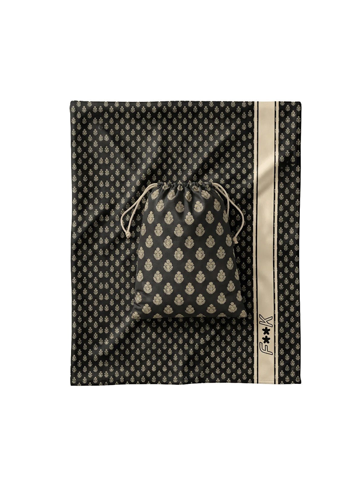 F**K Kids Telo Mare Fantasia Monogram Nero e Beige per Bambini