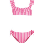 F**K Kids Costume Due Pezzi Fantasia a Strisce Rosa per Bambine