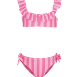 F**K Kids Costume Due Pezzi Fantasia a Strisce Rosa per Bambine