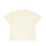 Palm Angels Kids T-Shirt Beige con Logo Fucsia per Bambina