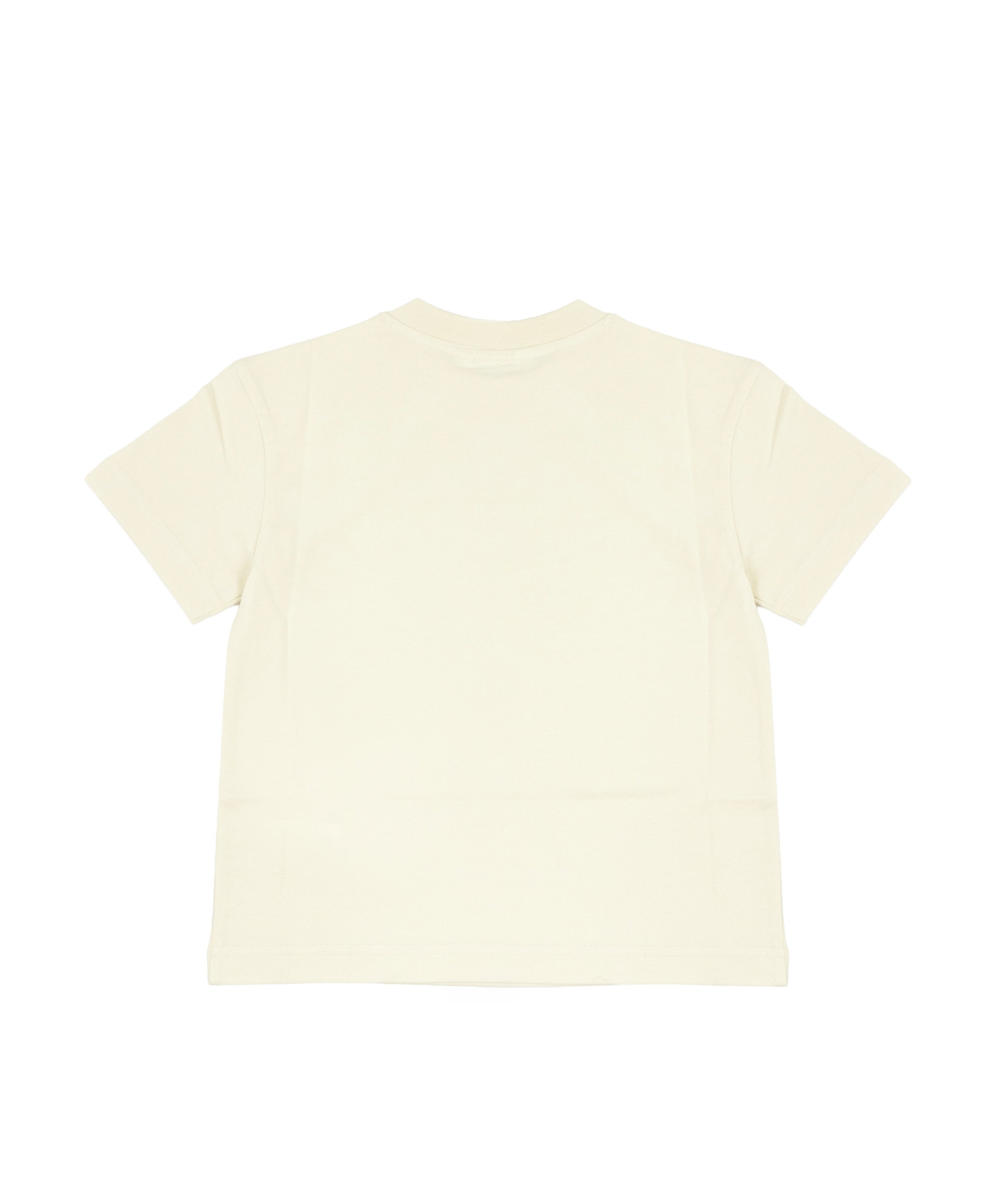 Palm Angels Kids T-Shirt Beige con Logo Fucsia per Bambina