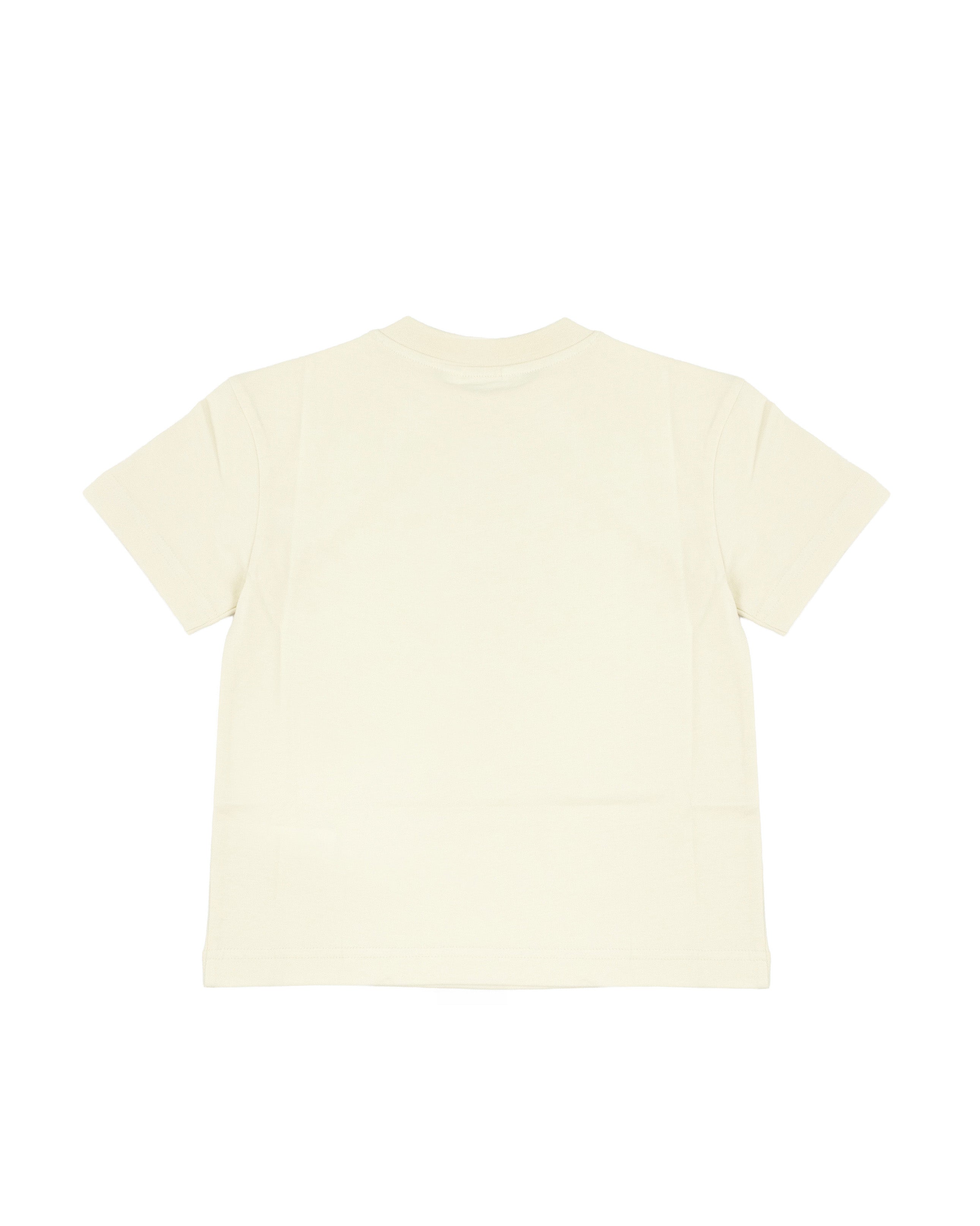 Palm Angels Kids T-Shirt Beige con Logo Fucsia per Bambina