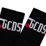 GCDS Kids Calzino Nero/Rosso con Logo