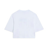 MSGM Kids T-Shirt Crop Bianca Cheer per Bambine