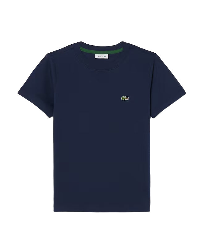 Lacoste Kids T-Shirt Blu con Ricamo Logo Unisex