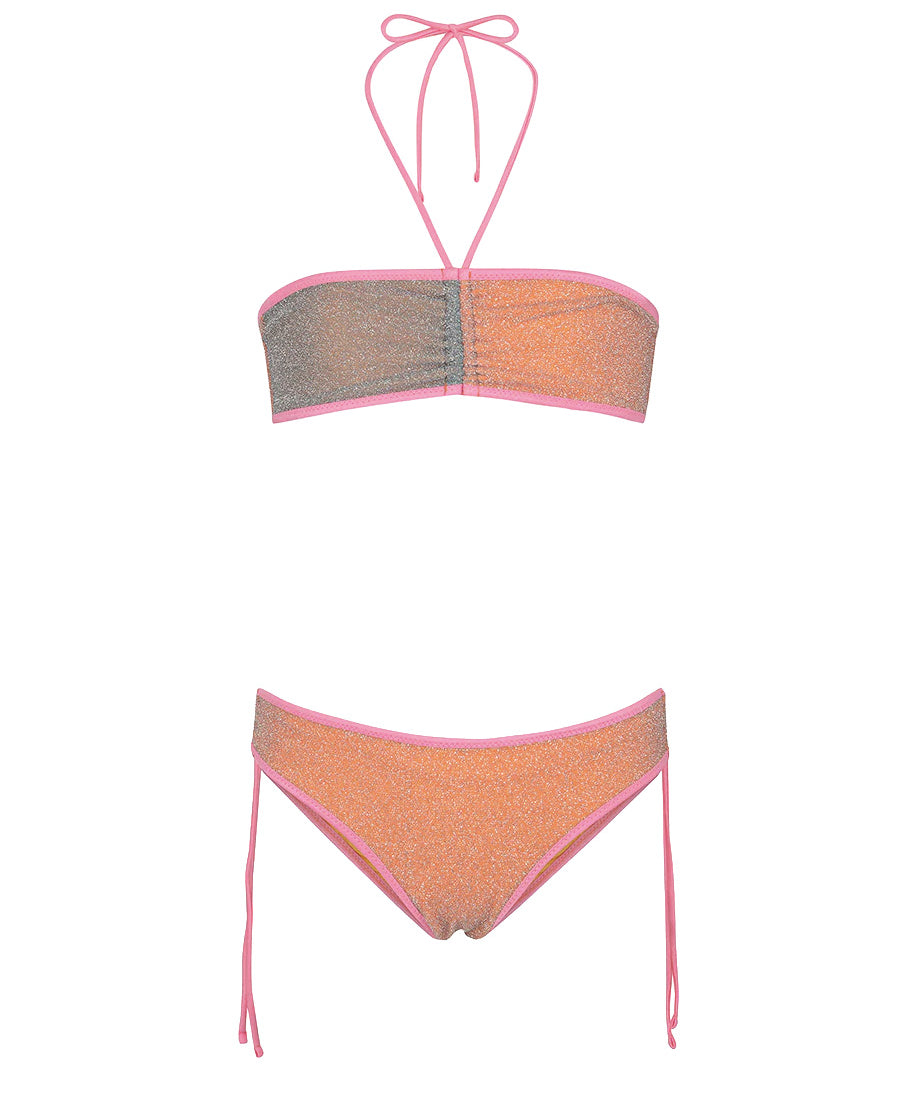 F**K Kids Costume Arancione con Dettagli Rosa per Bambine