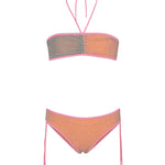 F**K Kids Costume Arancione con Dettagli Rosa per Bambine