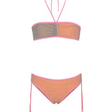 F**K Kids Costume Arancione con Dettagli Rosa per Bambine