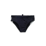 Dsquared2 Kids Costume Slip Nero con Stampa per Neonati