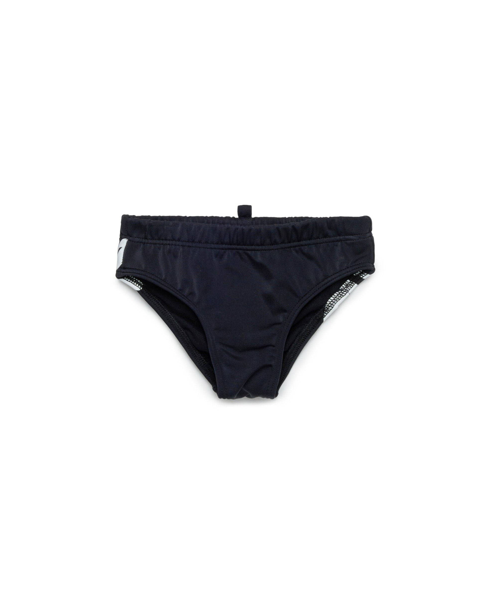 Dsquared2 Kids Costume Slip Nero con Stampa per Neonati
