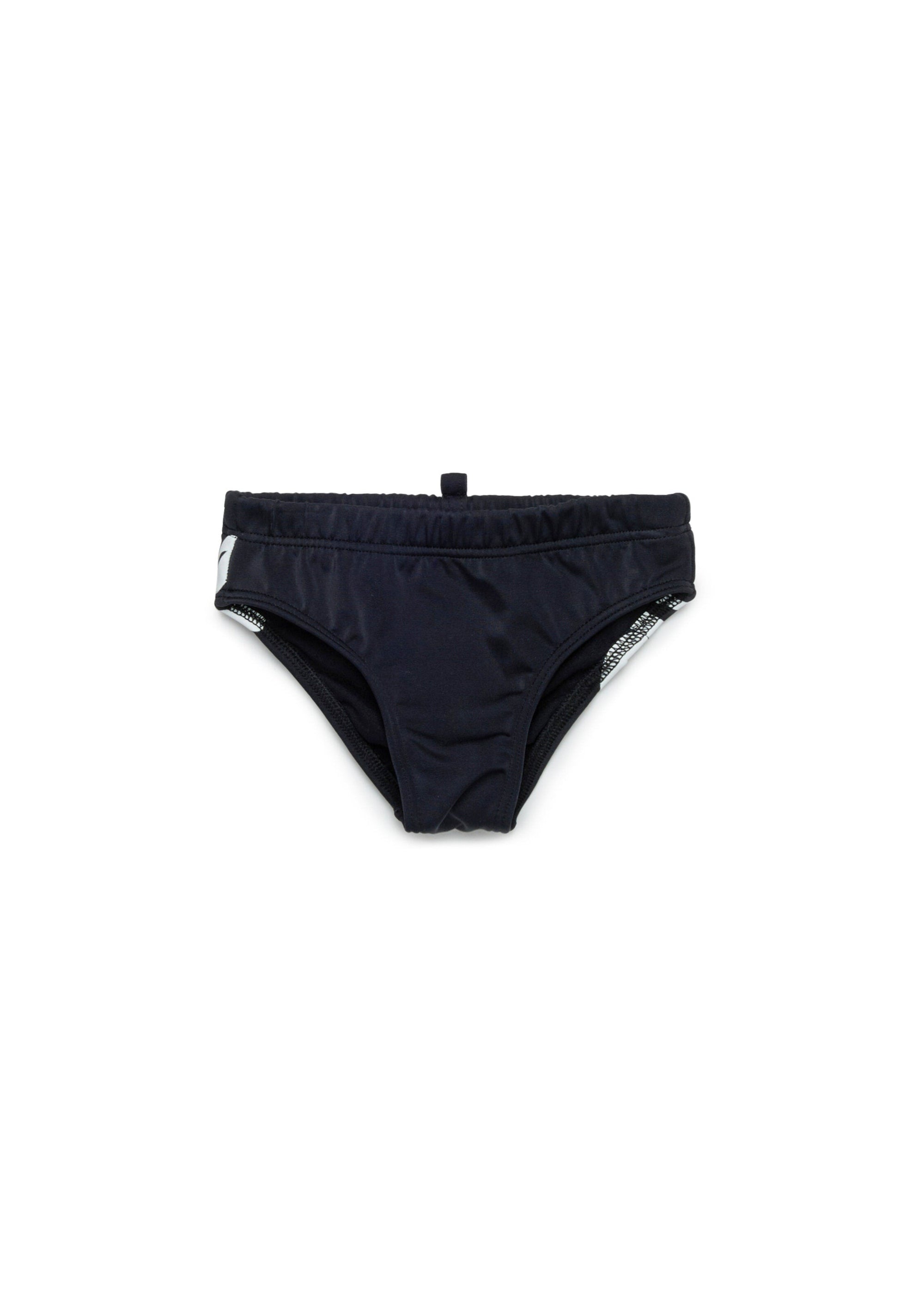 Dsquared2 Kids Costume Slip Nero con Stampa per Neonati