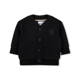 Boss Kids Cardigan Nero con Scollo a V
