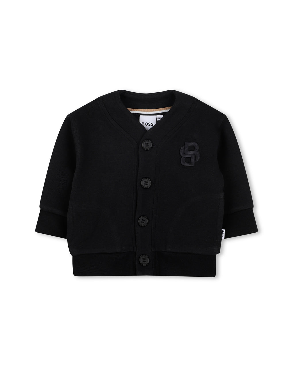 Boss Kids Cardigan Nero con Scollo a V