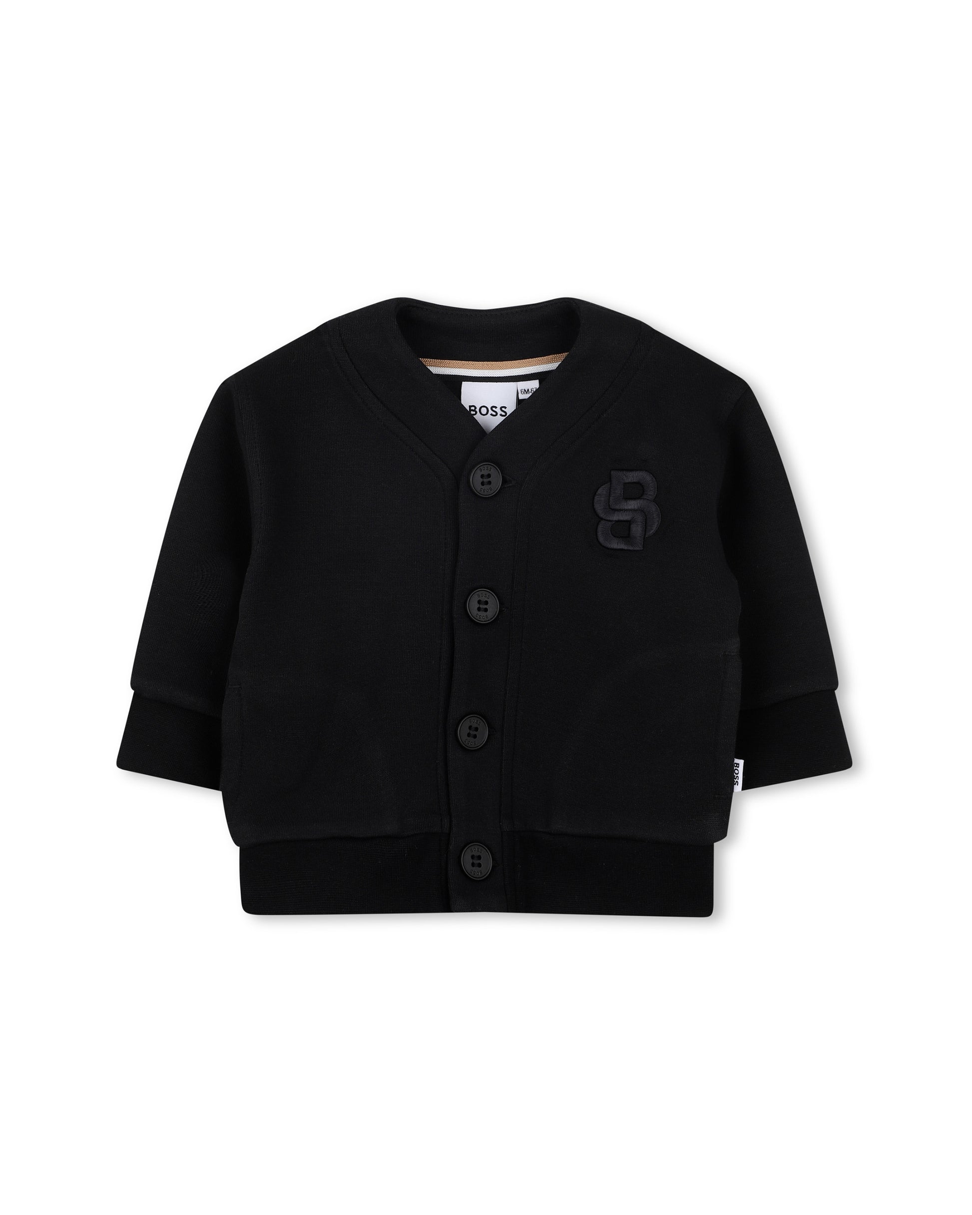 Boss Kids Cardigan Nero con Scollo a V