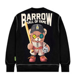 Barrow Kids Felpa Girocollo Nera Stampa Retro per Bambini