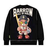 Barrow Kids Felpa Girocollo Nera Stampa Retro per Bambini