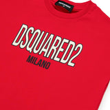 Dsquared2 Kids T-Shirt Smanicata Rossa con Logo per Bambini