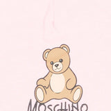 Moschino Kids Cappello Rosa con Stampa Logo Teddy per Neonate