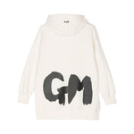 MSGM Kids Abito Crema con Cappuccio con Logo per Bambine