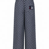 MSGM Kids Pantalone in Denim a Quadri con Targhetta Logo sul Retro per Bambini