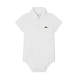 Lacoste Kids Body Bianco con Ricamo Logo per Neonati